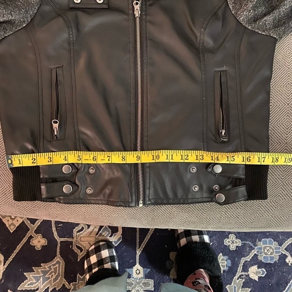 Miss‎ London Jacket Junior Pleather Jacket Black Size Large - Picture 9 of 10